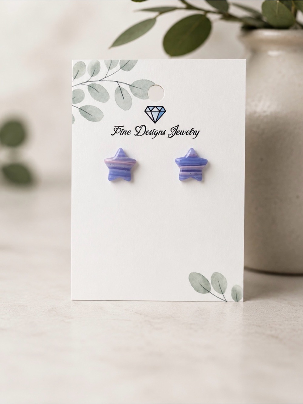 Lavender Star Studs